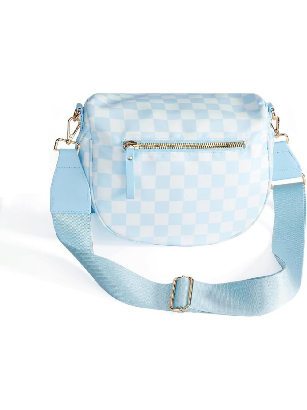 Women's Light Blue Nylon Spacious Bum Bag Travel Purse Crossbody Bag - Picture 4 of 6